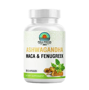 Full Focus 365 Ashwagandha Maca & Fenugreek Multimineral Supplement 60 Capsules Natural Energy Boost Mood Support USA Made Health Wellness Bundle Vitamins Complex