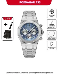 Men's Business Fashion Round Dial Watch, Fashion Waterproof & Luminous Watch with Date Feature, Trendy All-match & Exquisite Watch for Birthday Gift with Box