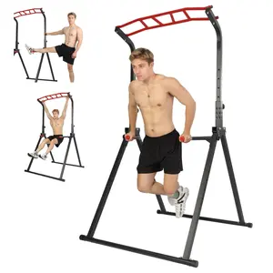 JointlyCreating Portable Foldable Pull-Up Bar & Dip Station Steel Free-Standing Power Tower for Home Strength Training Ideal Versatile Workout Routine