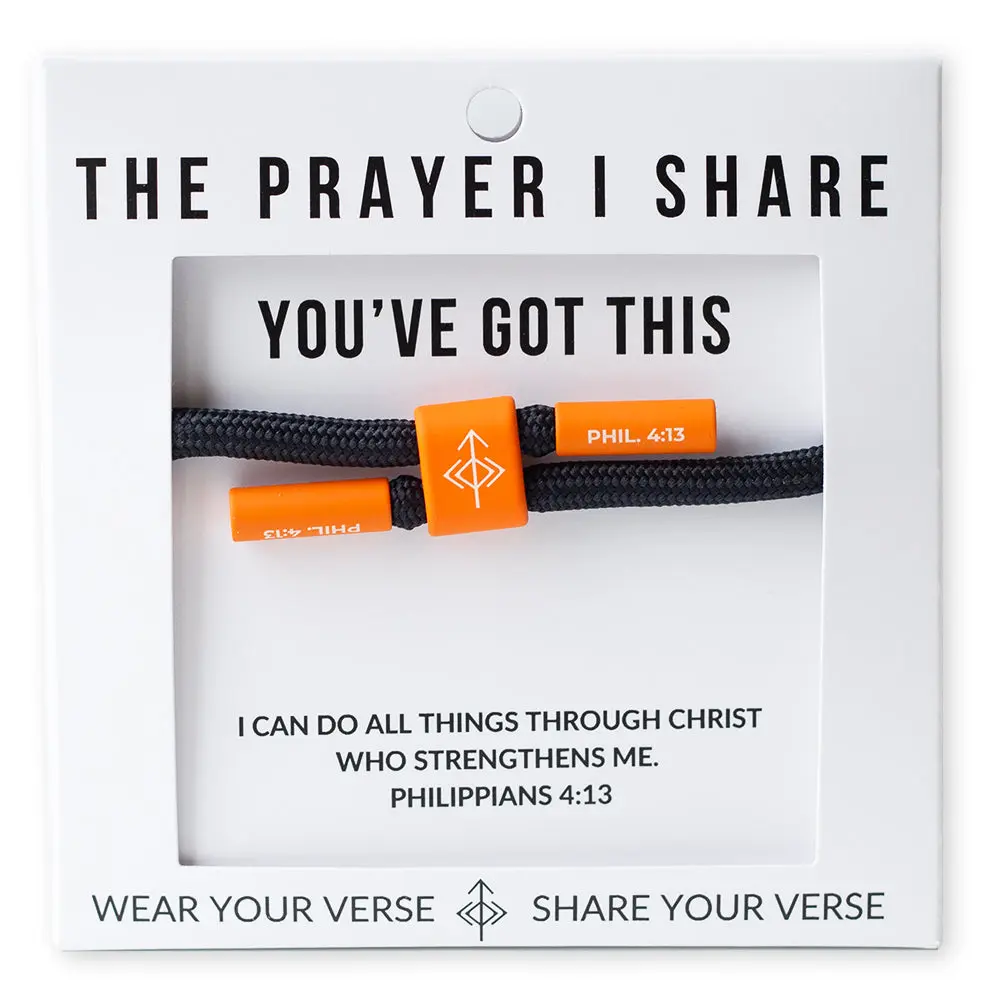 The Prayer I Share You've Got This Philippians 4:13 Unisex Word Bracelets Religious Jewelry Gift Prayer Bracelet Rugged Design Adjustable for Everyday Wear