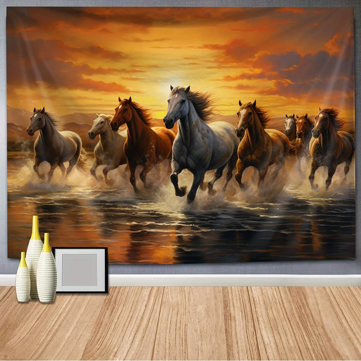Horse Pattern Tapestry, Polyester Tapestry, Wall Hanging For Living Room Bedroom Office, Home Decor Room Decor Party Decor Dorm Design House Decoration