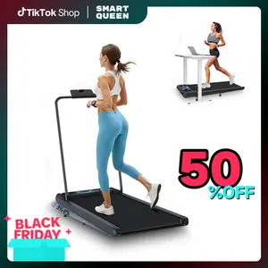 Black Friday SMART QUEEN Under Desk Treadmill 2.5HP Silent Motor 8% Incline Portable 3 in 1 with Remote Control LED Display for Home Office Multifunctional Workout Station