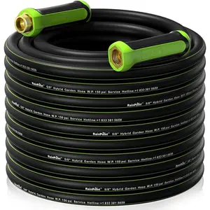 RAINPOINT Garden Hose 100ft x 5/8", Water Hose Heavy Duty, Flexible, Lightweight Durable Hybrid Hose with Swivel Handle, Male to Female Fittings