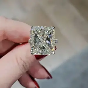 MAXINEJEWELRY Women's 12.0ct Radiant Cut 5A Cubic Zirconia Statement Ring - Engagement & Wedding Jewelry for Proposal, Daily Wear