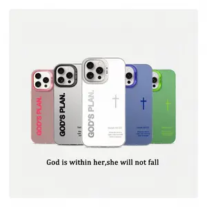 GOD'S PLAN Cross Gradient Phone Case WC60Faith & God's Gift themed design Durable silicone cover, shockproof & drop protectioniPhone 17 Pro Max/Air 16E/15Plus/14/13/12/11 Samsung S25/S24/S23/S22