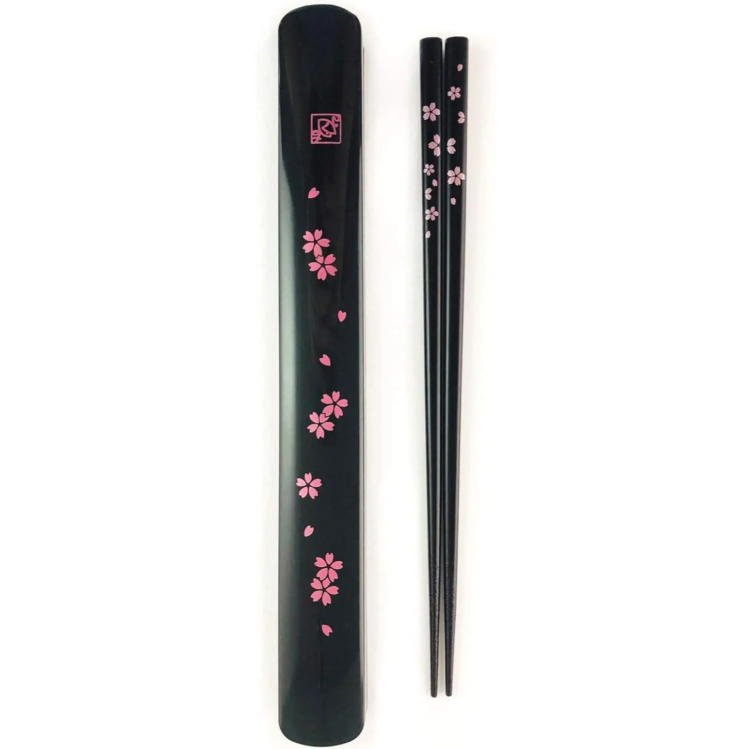 Portable Synthetic Chopsticks with Case - Chinese-Korean Style, Sakura Themed, Dishwasher Safe Tableware Cutlery for Home, Travel, Picnic & Any Occasion, Elegant Design