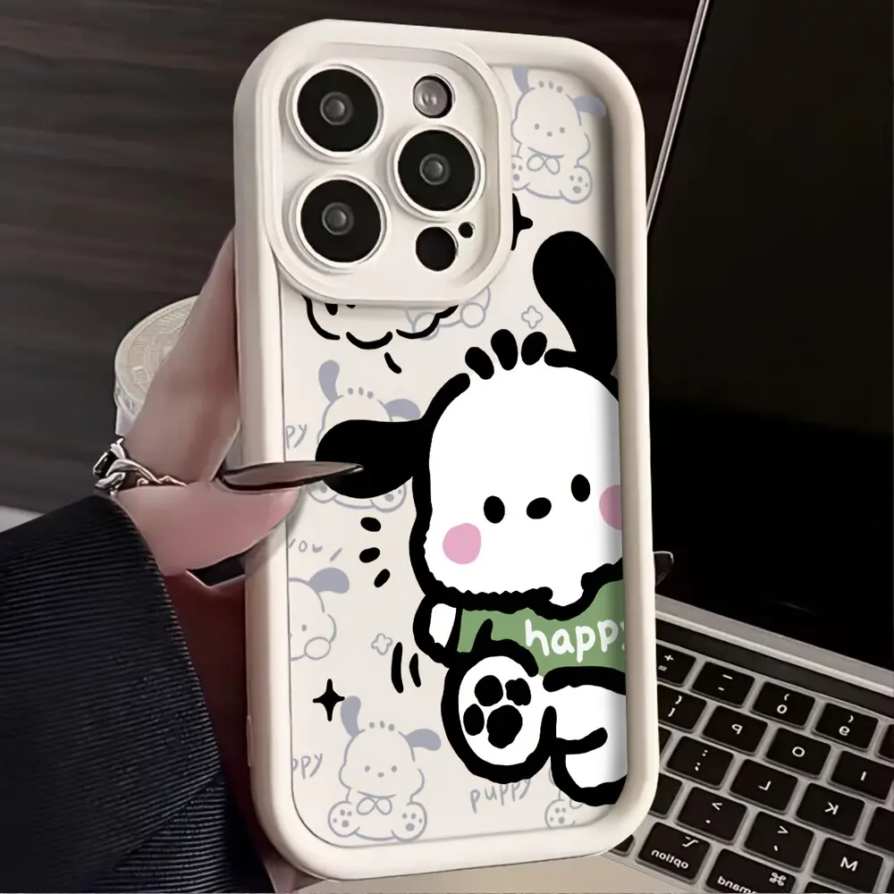 New Cute for Hello Kitty Pochacco Phone Case Compatible with iPhone 16/15/14/13/12/11 Pro Max/Pro/Plus Mini XR XS  - Shockproof Soft TPU Back Cover Protection Durable Protective Cellphone Casing, Wireless Charging, Flexible Grip, Cartoon, Lightweight