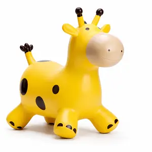 Giraffe Bouncy Hopper for Toddlers, Inflatable Ride-On Bouncer Toy, Hopping Animal Jumping Toy for Burning Energy, Active Play and Balance, Indoor Outdoor Gift for Baby Boys Girls 12M+
