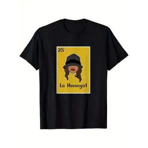 La Homegirl Graphic Tee for Women and Unisex Soft Breathable Cotton Top Featuring La La La Homegirl and Number 25 Design