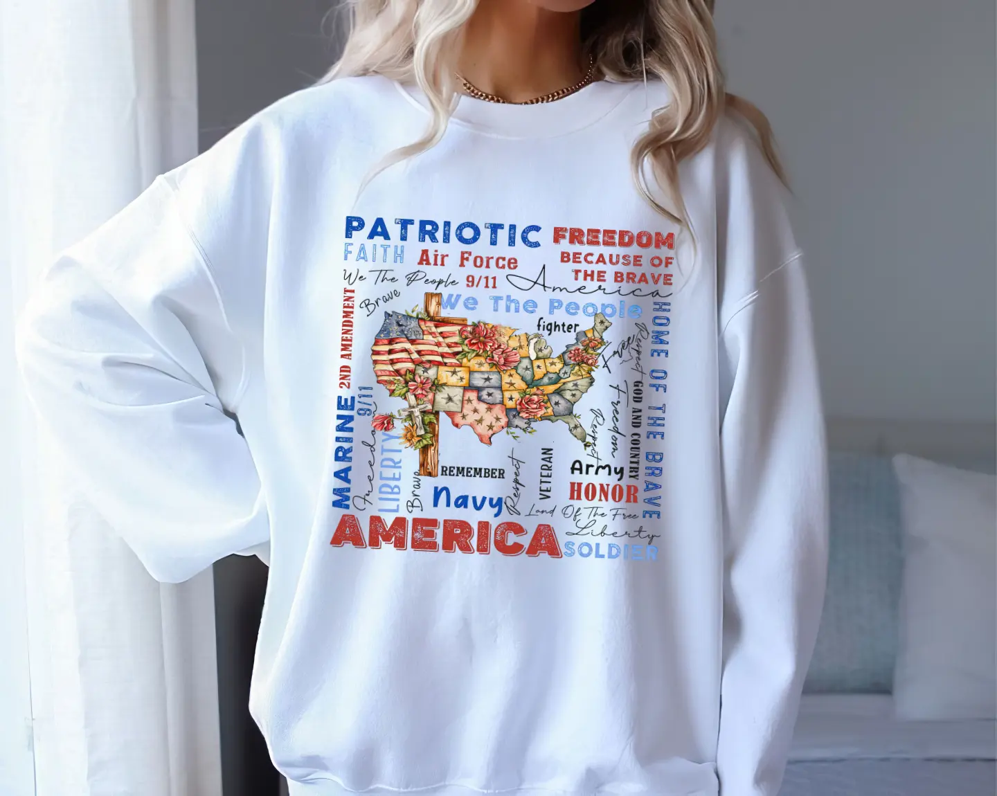 America Map Fourth Of July, Retro America Home Of The Brave, One Nation Under God, Freedom Fourth Of July Sweater, God Say You Are, Bible Verse Design