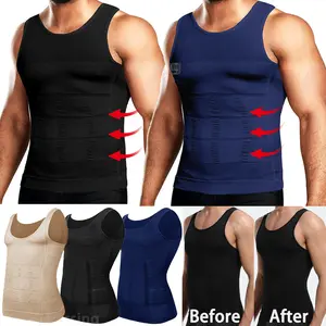 CATTIBOR 1-2 Pack Men's Shaping Crew Neck Sleeveless Vest, Athlete & Fitness Body Shaper Undershirt for Gym Workout Training (Menswear & Underwear)