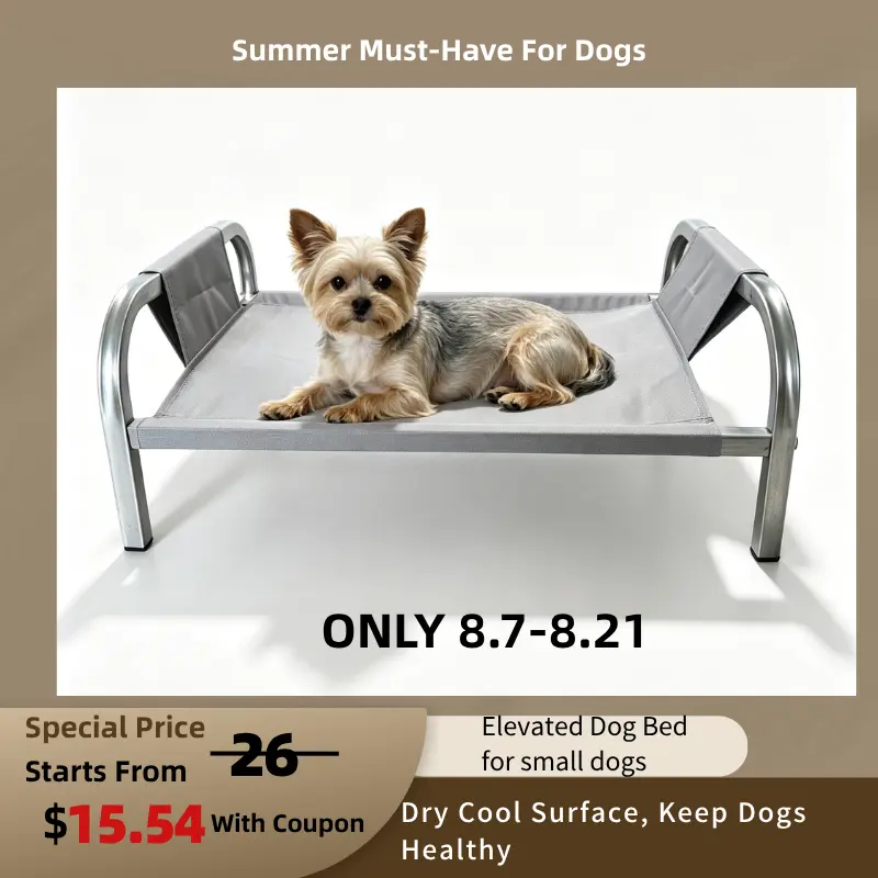 Elevated Dog Bed for small dogs.Raised Dog Bed.  Moisture-proof  Small Dog Bed. Cooling Pet Cot.Removable and Washable Cat and Dog Bed.Suitable for Indoor & Outdoor Use.Pet Mats for summer.