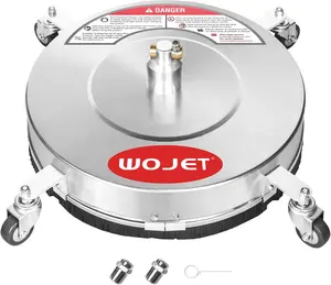 [Summervibes] [fathersdaygift] WOJET 16" Stainless Steel Pressure Washer Surface Cleaner, Professional Grade Power Washer Surface Cleaner Attachment for Concrete Driveway, Patio, Deck, Sidewalk, Fits Gas & Electric Washers 4500 PSI