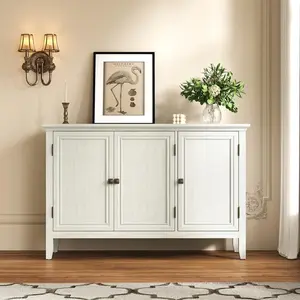 RoyalCraft L Buffet Cabinet with Doors and Adjustable Shelves, Bohemian Sideboard, Wood Credenza Cabinet Organizer for Bedroom, Living Room, Dining Room, Hallway