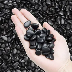 Black Small Pebbles - Decorative Gravel Rock Plant Stones,Natural Polished Stones 3/8" Succulent Gravel,Pebbles Gravel for Bamboo Plants,Succulent,Home Decor,Landscaping,Vase Fillers