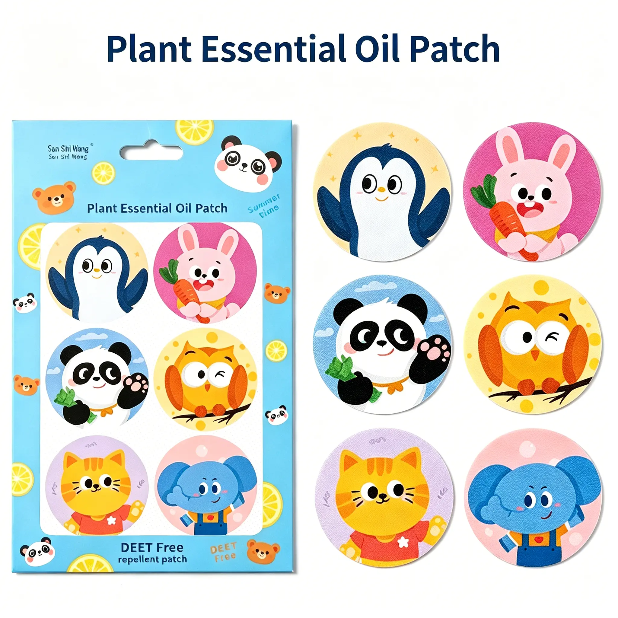 216Pcs DEET-Free Natural Essential Oil Mosquito Repellent Sticker | Cute Animal Designs | Stick on Clothes & Backpacks | Safe for Kids Outdoors