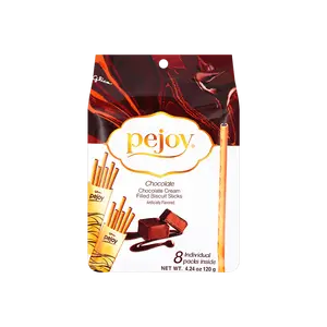 GLICO Chocolate Cream Pejoy Cookie Sticks  - Pocky's Friend, 8 Packs, 4.24oz