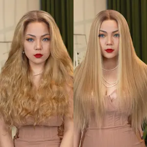 [Pre-order] FF WIG Braid Human Hair Glueless Wig Linen Blonde 22 Inches 7*5 Pre-Cut HD Lace 250% Density Wear Go Colored Wig with Special Drawstring #FFWIG