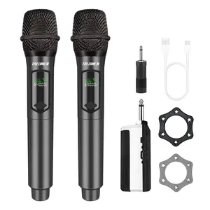 Talomen Wireless Microphone System K60 with Rechargeable Receiver(160 Ft),UHF Professional Dynamic Microphone Set for Karaoke,Wedding,Party,Speech,Church