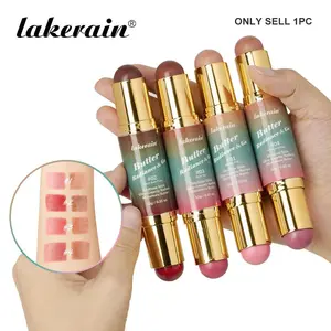 Double-Ended Butter Glow Stick, 2-in-1 Creamy Bronzer & Blush for Face, Eyes & Lips, Buildable, Blendable & Multi-Purpose Cosmetic Makeup for Contouring, Highlighting & Natural Glow, Facial Makeup