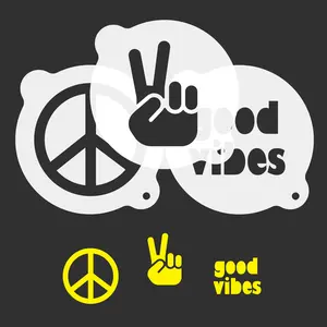 Peace & Good Vibes Coffee Stencils