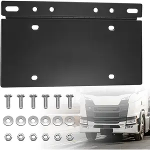 Heavy-Duty Angled License Plate Holder with Adjustable Hinge, Stainless Steel, Swinging Truck License Plate Mount for Truck/Trailer/Pickup/Classic Car
