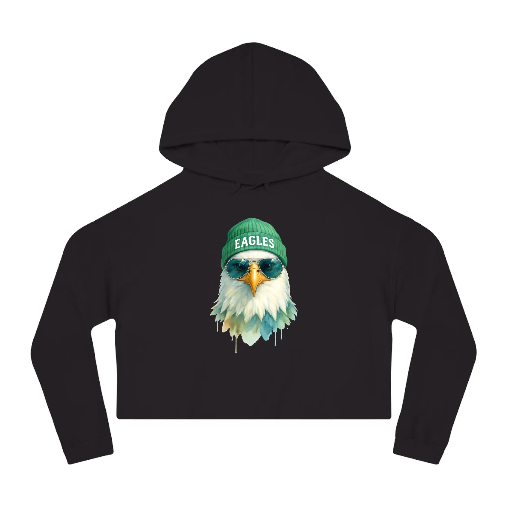 Eagles Football Themed Women's Cropped Hoodie, Boho Sweatshirt, Football Apparel, Sports Fan Gear, Gift for Her