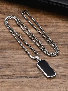 Men's Casual Geometric Pendant Cuban Link Necklace, Hip Hop Style, Daily Wear, Versatile Fashion Accessory, Perfect Gift Idea, Modern Fashion Accessories