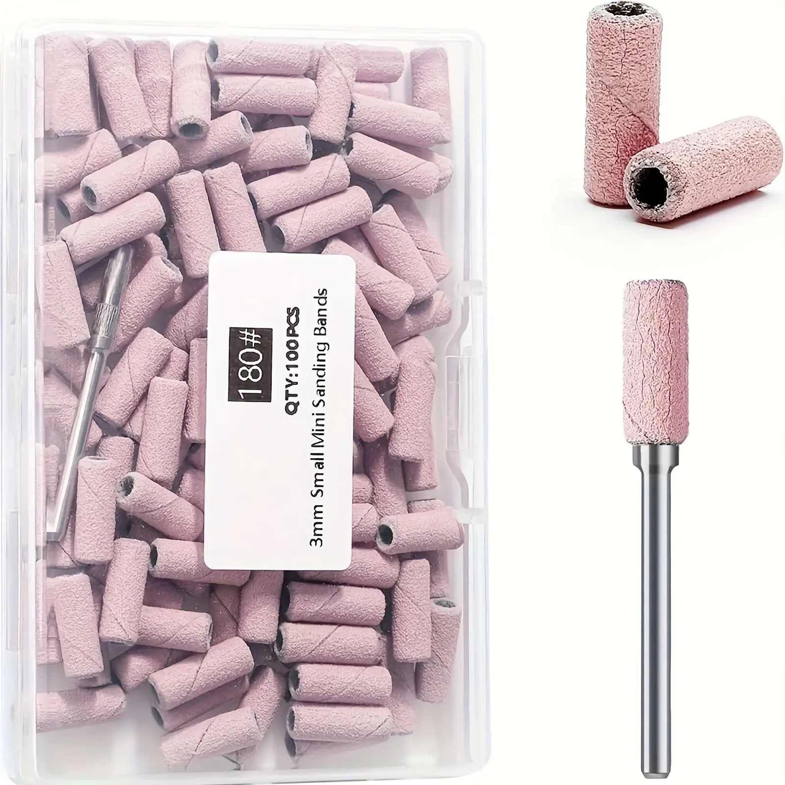 100pcs Medium Grit (M) Nail Drill Sanding Bands, Professional Nail Care Supplies, Durable Smooth Filing Surface, Fits Electric & Manual Pedicure Tool, for Salon & Home Manicure summerwins