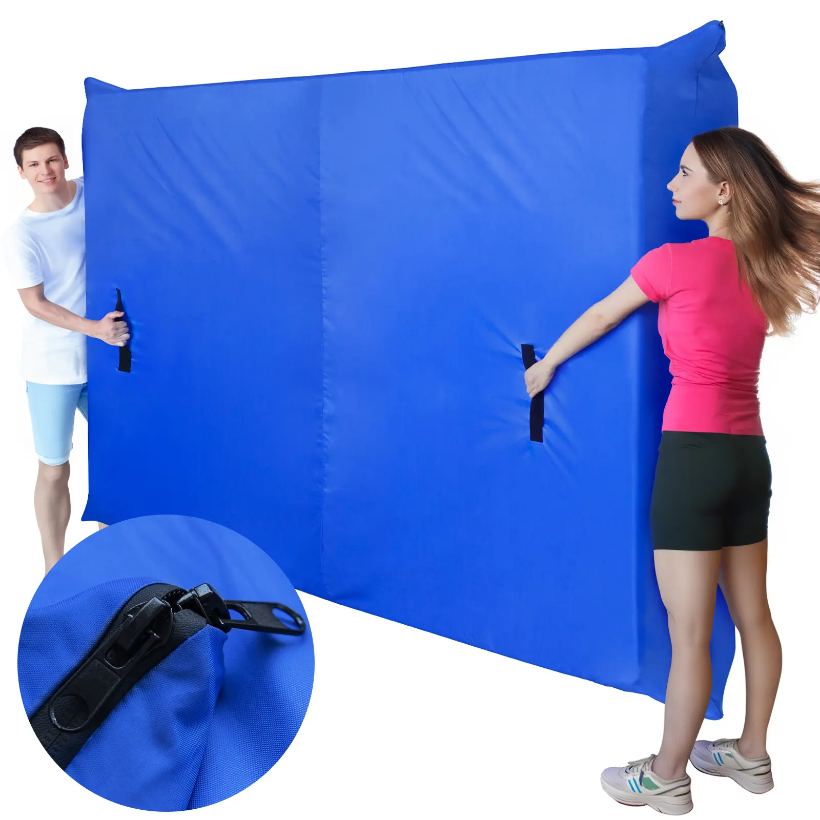 Moonsea Mattress Bags for Moving and Storage, Heavy Duty Moving Supplies with 4 Sturdy Handles Strong Zipper, Waterproof Reusable Mattress Cover Bed Bags Storage Cover Essentials Easy Packing Carrier Protector for Moving #SummerVibes #tiktokshopsummersale