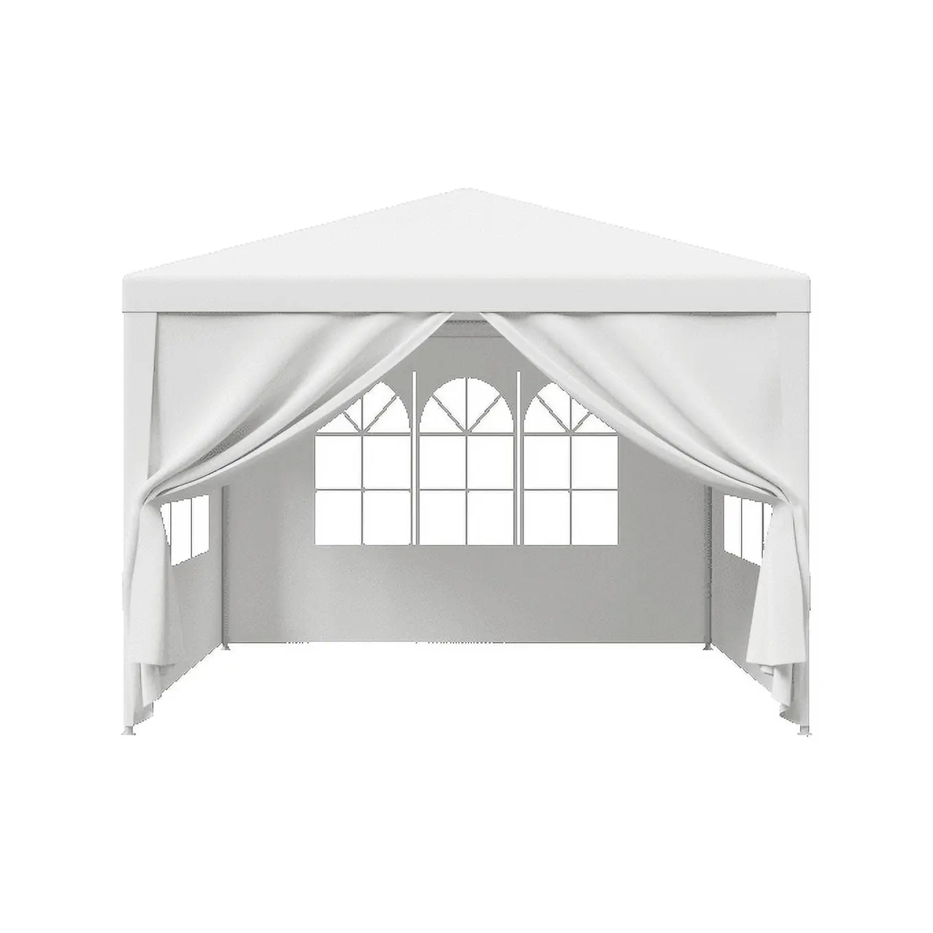 Lightweight Outdoor Shade Canopy, 10x10 ft Polyethylene Gazebo Tent with 4 Customizable Sidewalls, UV Protection for Parties, White, Sunshade Canopy, Lightweight Canopy