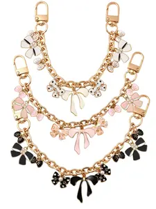 Y2k Imitation Rhinestone Butterfly Bag Chain Wallet Accessory, Hollow Butterfly Decoration,Bag Extension Chain, Bag Decoration, Enamel Bowknot Decorative Bag Chain, Fashionable Style, Suitable For Handbags And Wallets, Enhancing Your Accessories