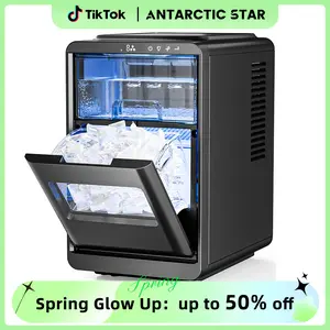 Antarctic Star Crescent Ice Maker,Countertop Ice Maker with Portable Crescent Ice,27 Lbs/24H,16Pcs in 15Mins,Self-Cleaning,for Home/Kitchen/Office/Party