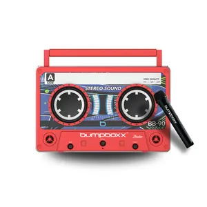 Bumpboxx Remixx® Portable Bluetooth Speaker with Dual Bass Radiators & Wireless Microphone for Karaoke Fun Stereo Sound