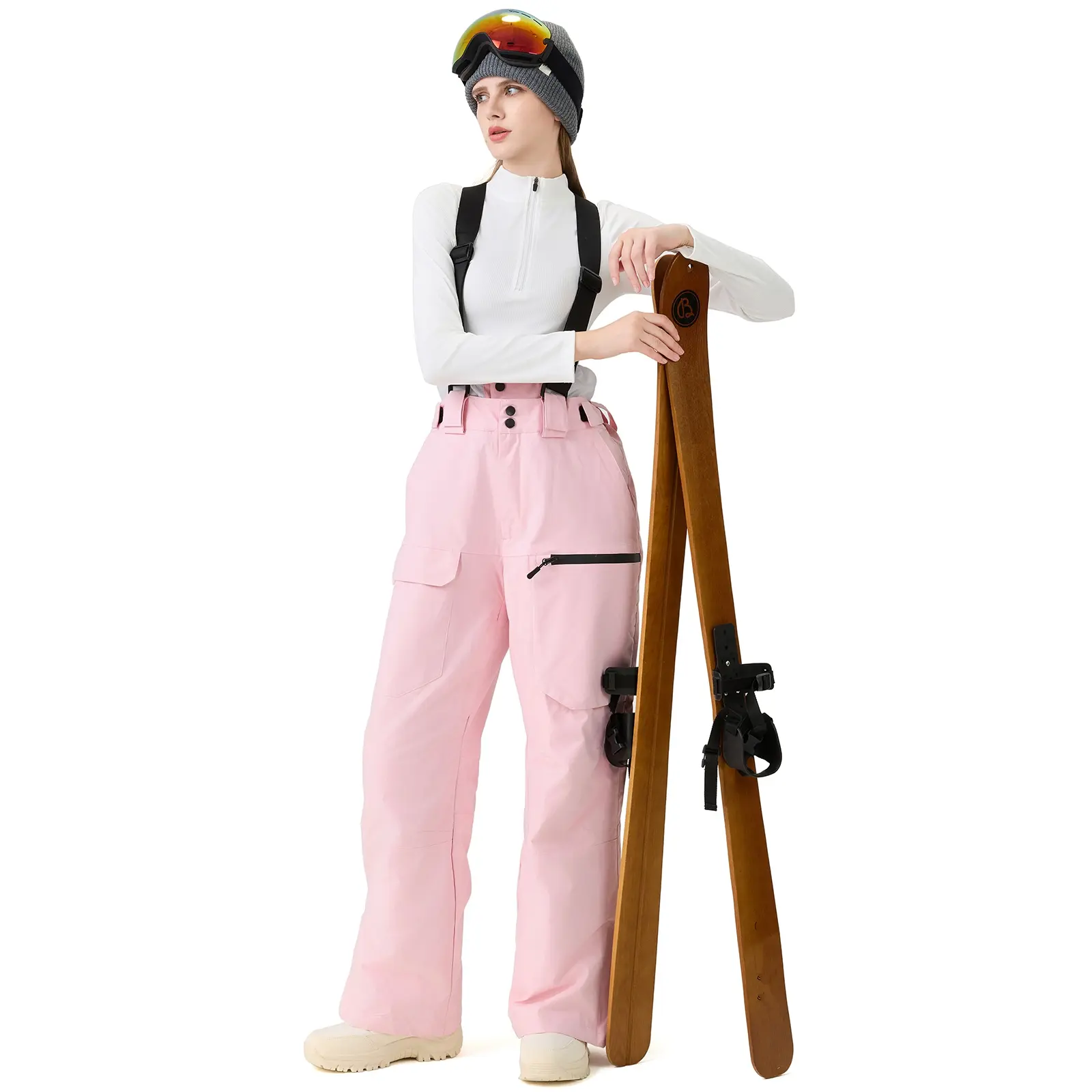 YEEFINE Women's Baggy Ski Pants, Men's Insulated Snow Bibs - Windproof, Waterproof Snowboard Overalls for Winter Outdoor Sports, Do Not Iron