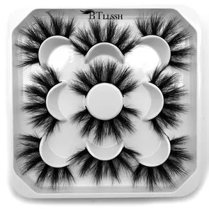 5 Pairs Full False Lashes, Curl Soft 25mm False Eyelashes, Thick Extension Makeup Product For Women & Girls False Eyelashes Extensions