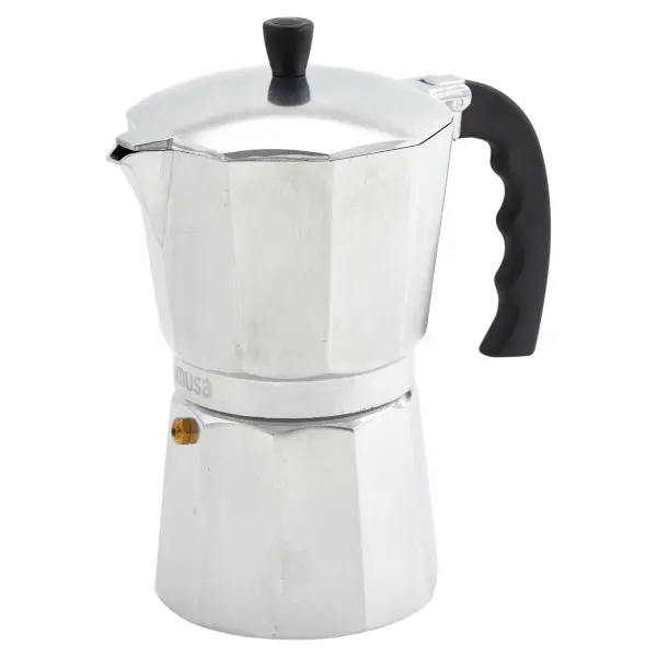 3-Cup Silver Aluminum Italian Stovetop Moka Coffee Pot - Stovetop Espresso Maker with Spout, Portable Coffee & Tea Serving Pot, Stovetop Moka Coffee Pots