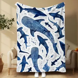 Shark Pattern Blanket,Warm,Air-Conditioned Room,Warm Nap for Home Office Travel,The Best Gift