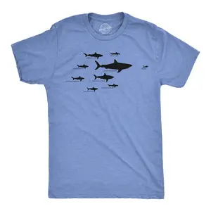 Mens Shark Hierarchy Chart T Shirt Funny Science Ocean Tee for Guys Mens Funny T Shirts Cool Vintage Fashion T-Shirt Gift Classic Menswear Shark Apparel for Men Funny Science Short Sleeve Novelty Tees for Guys Light Blue