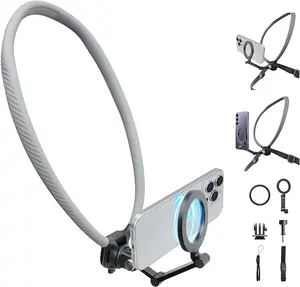 PGYTECH CapLock Magnetic Neck Mount MAX for Phones Extra Large Neck Phone Holder for iPhone 17/16/15 Series and Android Hand Free Vlog Selfie Mount for DJI Osmo 360 Gopro and Insta360 Action Cameras Smartphone Cellphone