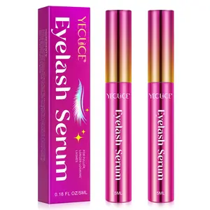 Yecuce Eyelash Serum Duo Pack, Moisturizing Keratin Stimulation, Long Lash Care Solution, Enhances Natural Curl & Volume