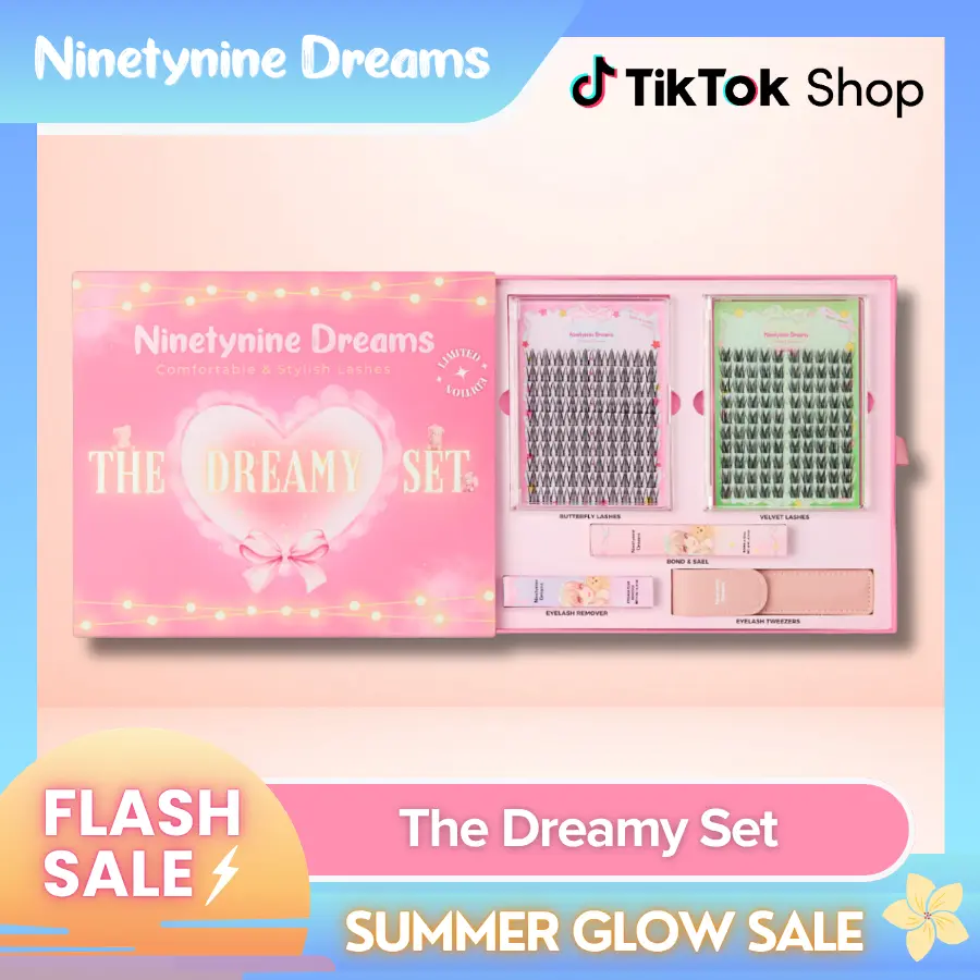 Ninetynine Dreams The Dreamy Set (Includes 2 Lashes styles + Bond & Seal + Tweezers + Remover)