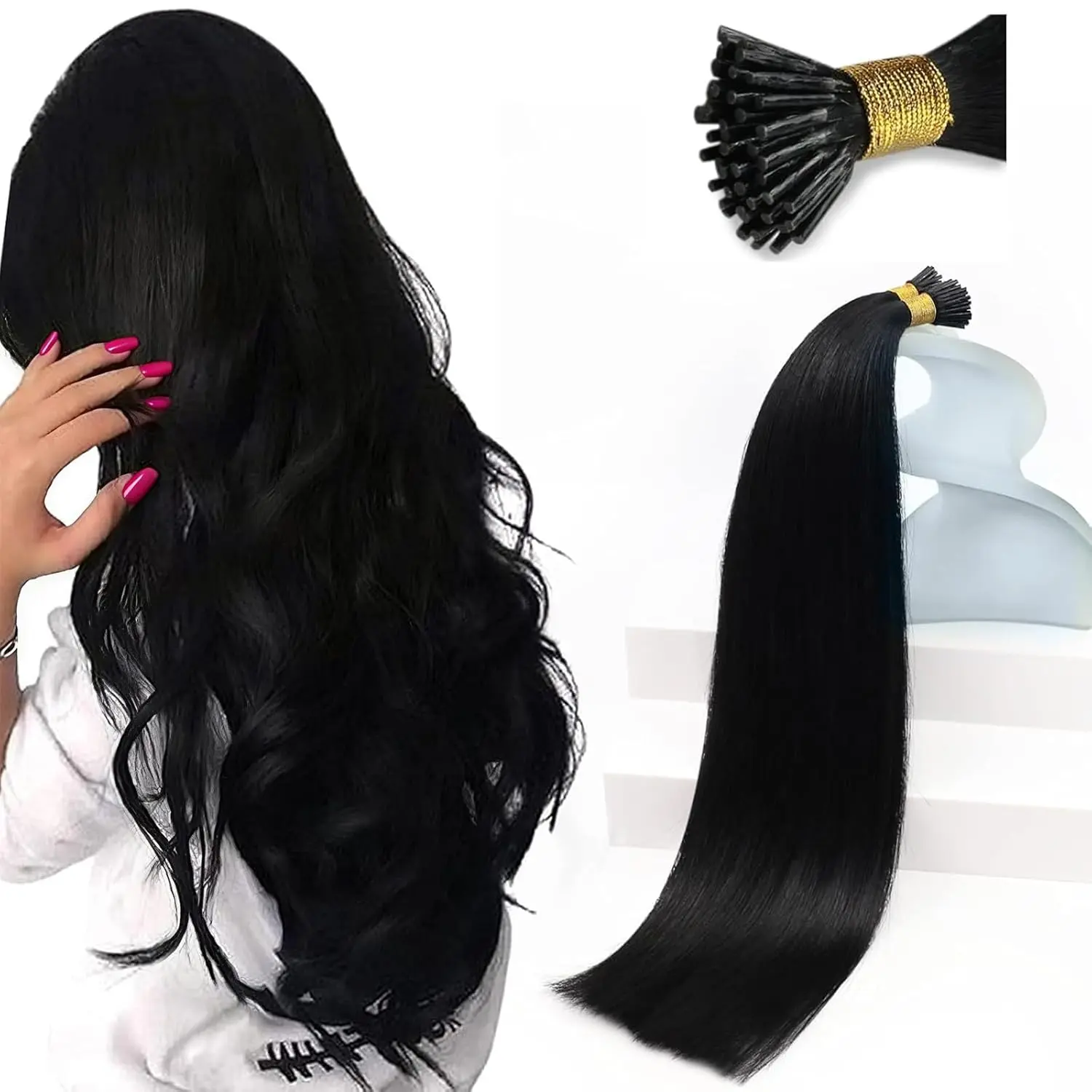 Ve Sunny I Tips Hair Extensions (Tools not included) 14inch-24inch Real Human Hair  50g Add Volume for Women summerwins