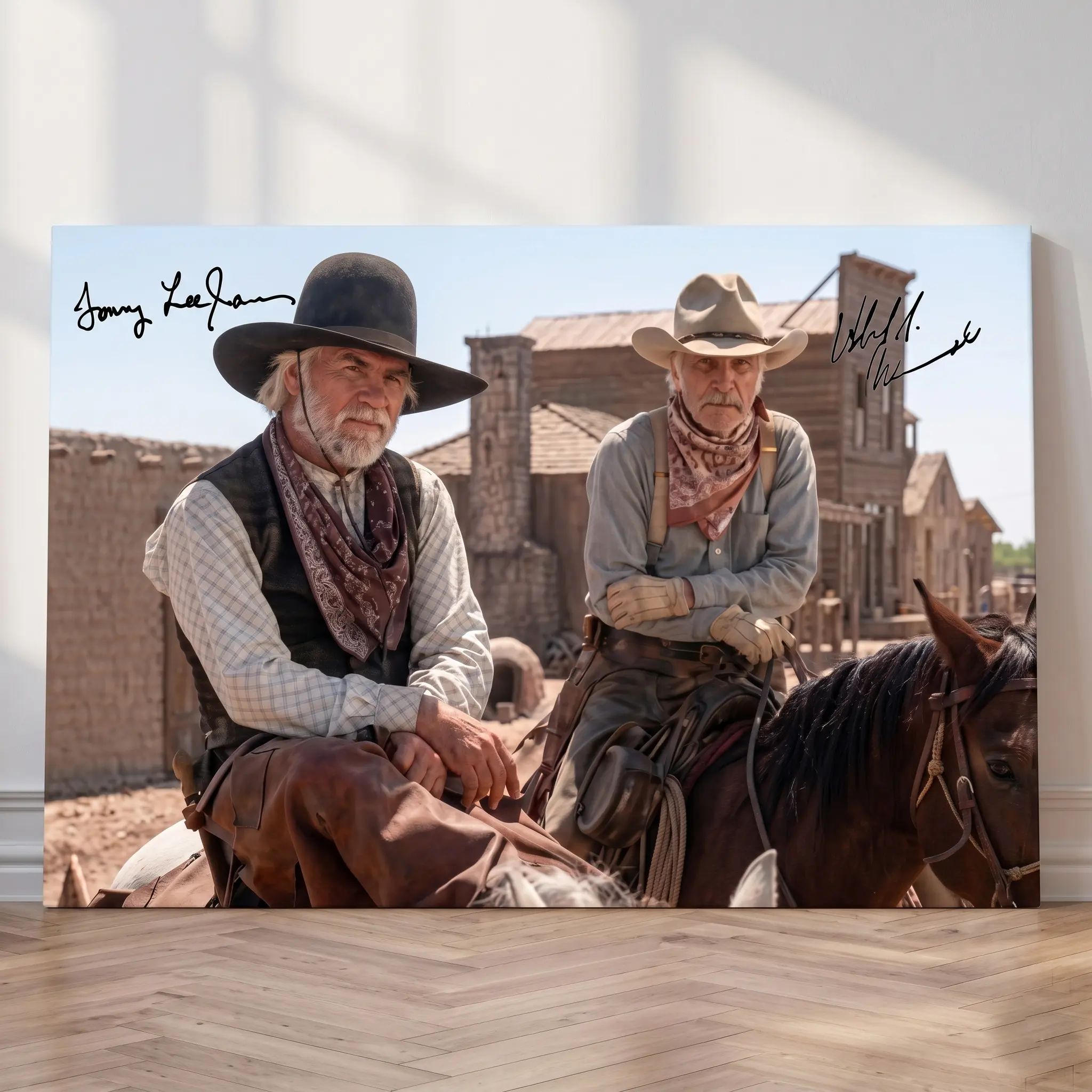 TikTok Shop () Western Cowboy Autograph Canvas Wall Art - Vintage OK Corral Garage Decor, Retro O.K. Corral Sign, Legends & Repairs Print, Tombstone Replica Poster, Man Cave Essentials for Cowboy Fan
