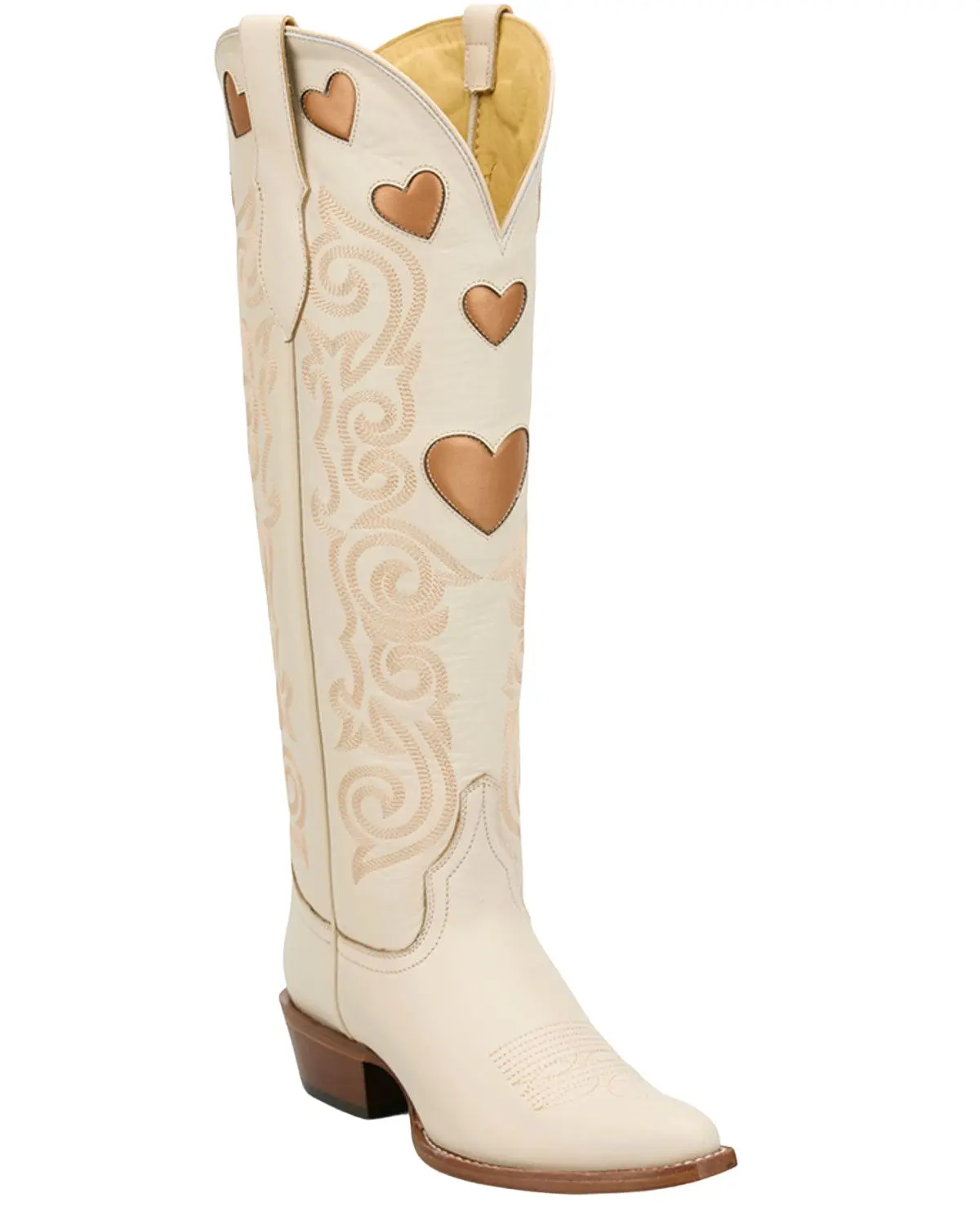 Justin Women's Women'S Heart Inlay Tall Western Boot Snip Toe - Vn4490l