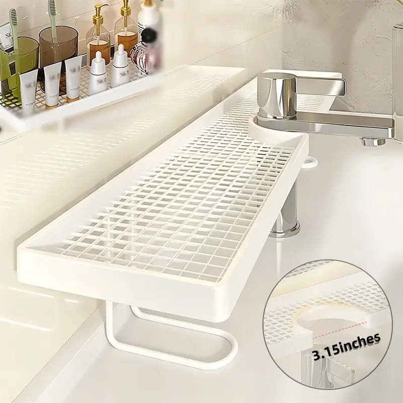 【Weekly Deals】Minimalist Luxury Iron Freestanding Vanity Storage Rack - Bathroom Organizing Accessories, Home Organizer, Rectangular Shelves, Drainable, No-Drill, Sturdy, Space-Saving, Modern Glam, Father's Day Gift for Bathroom, Rectangle Shape, Kitchen,