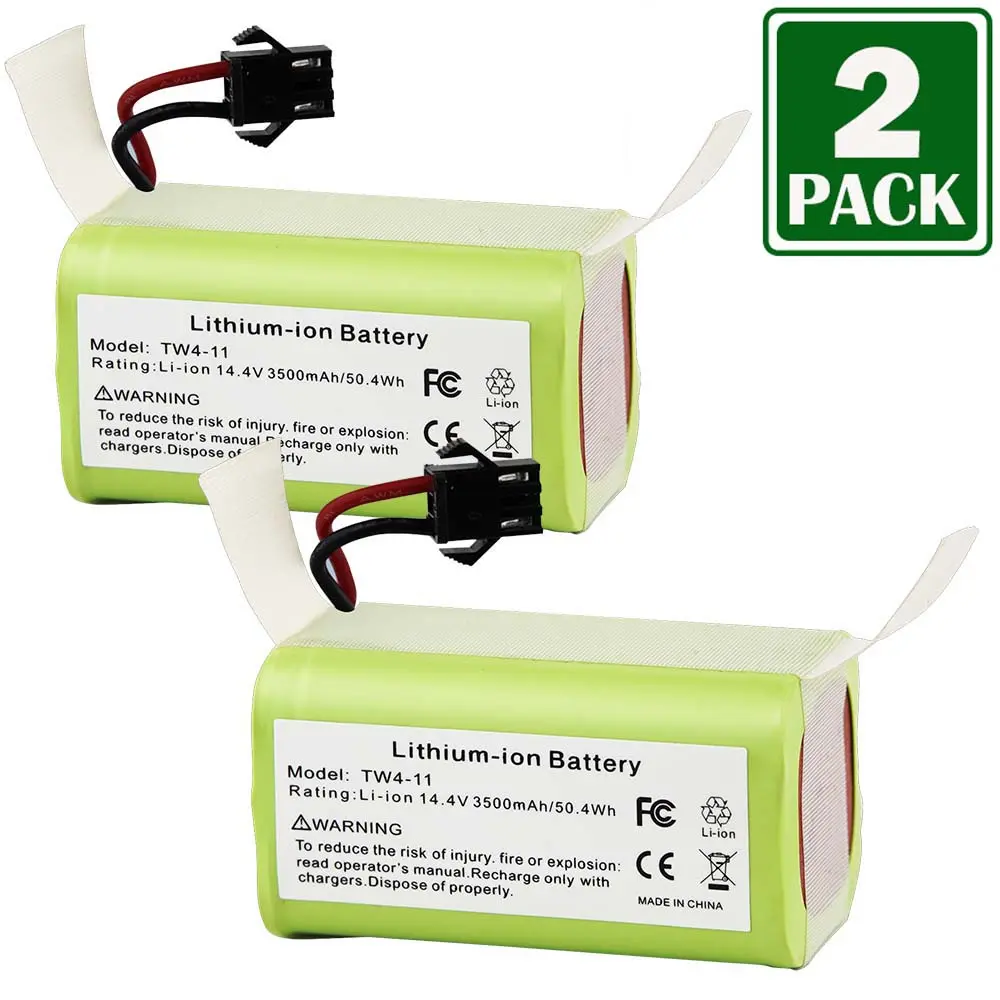 MADOT 2-Pack 14.4V 3500mAh Replacement Battery Compatible with Eufy RoboVac 11, 11S, 30, 30C, 15C, 15T, 12, 35C, 15C MAX, Ecovacs Deebot N79S, N79, 500, DN622 & Tesvor X500 Vacuum Cleaners