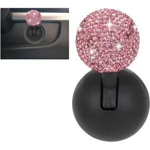 Car Push Start Button Cover, Rhinestone Engine Start Stop Button Joystick Covers, One-Button Push to Start Rocker Cover, Car Interior Decoration Accessories for Cars, Computers, and More (Pink) Avalon Camry RAV4 Gas Tank Door Clip
