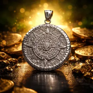 Aztec Calendar .925 Sterling Silver