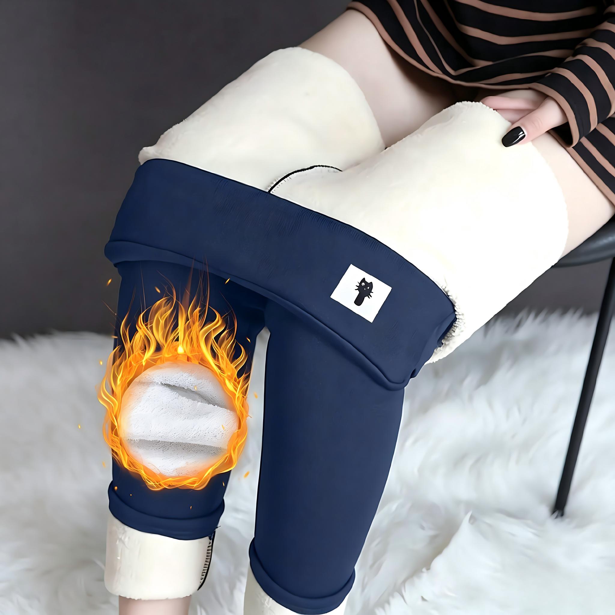 Women's Autumn Winter Thermal Thickened Leggings High-Waist Warm Elastic Tights for Daily Casual Outfit & Holiday Gifts Womenswear Bottoms